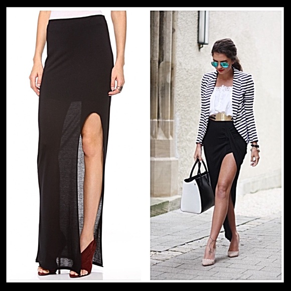 Helmut Lang Dresses & Skirts - Helmet Lang Kinetic Side Slit Maxi Skirt Small